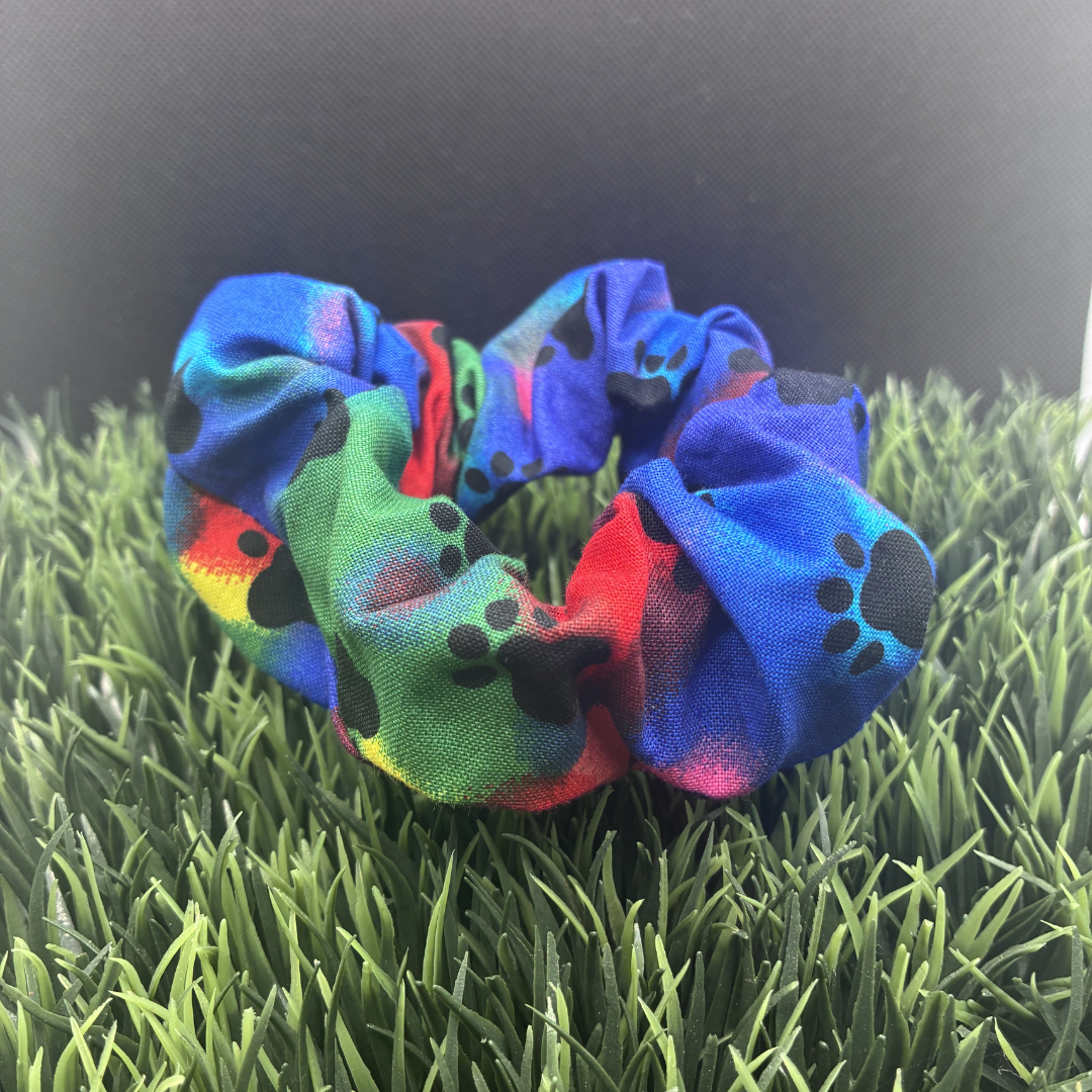 Patchy Paw Prints Handmade Scrunchie