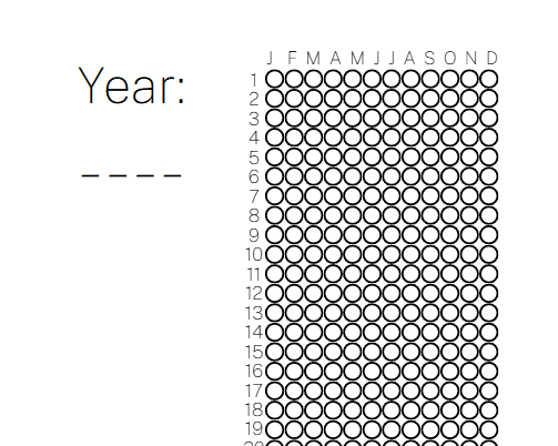Minimalist Year At A Glance Cycle Tracker Printable PDF Digital Download