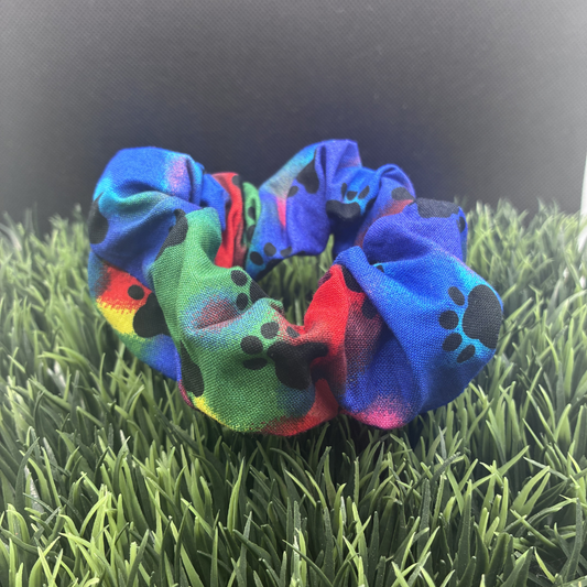 Patchy Paw Prints Handmade Scrunchie